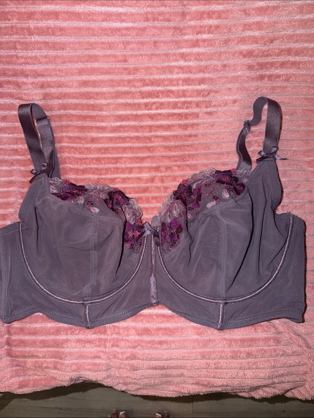 Adore Me Lavender Purple Embroidered Underwire Bra